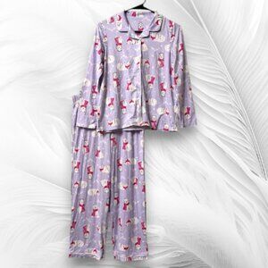 Holiday Time Girls Button Front Pajama Set